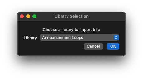 Import into Announcements Library