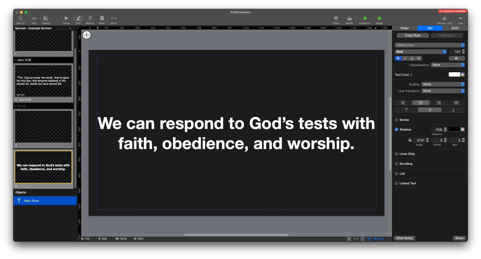 Main Point Text Added