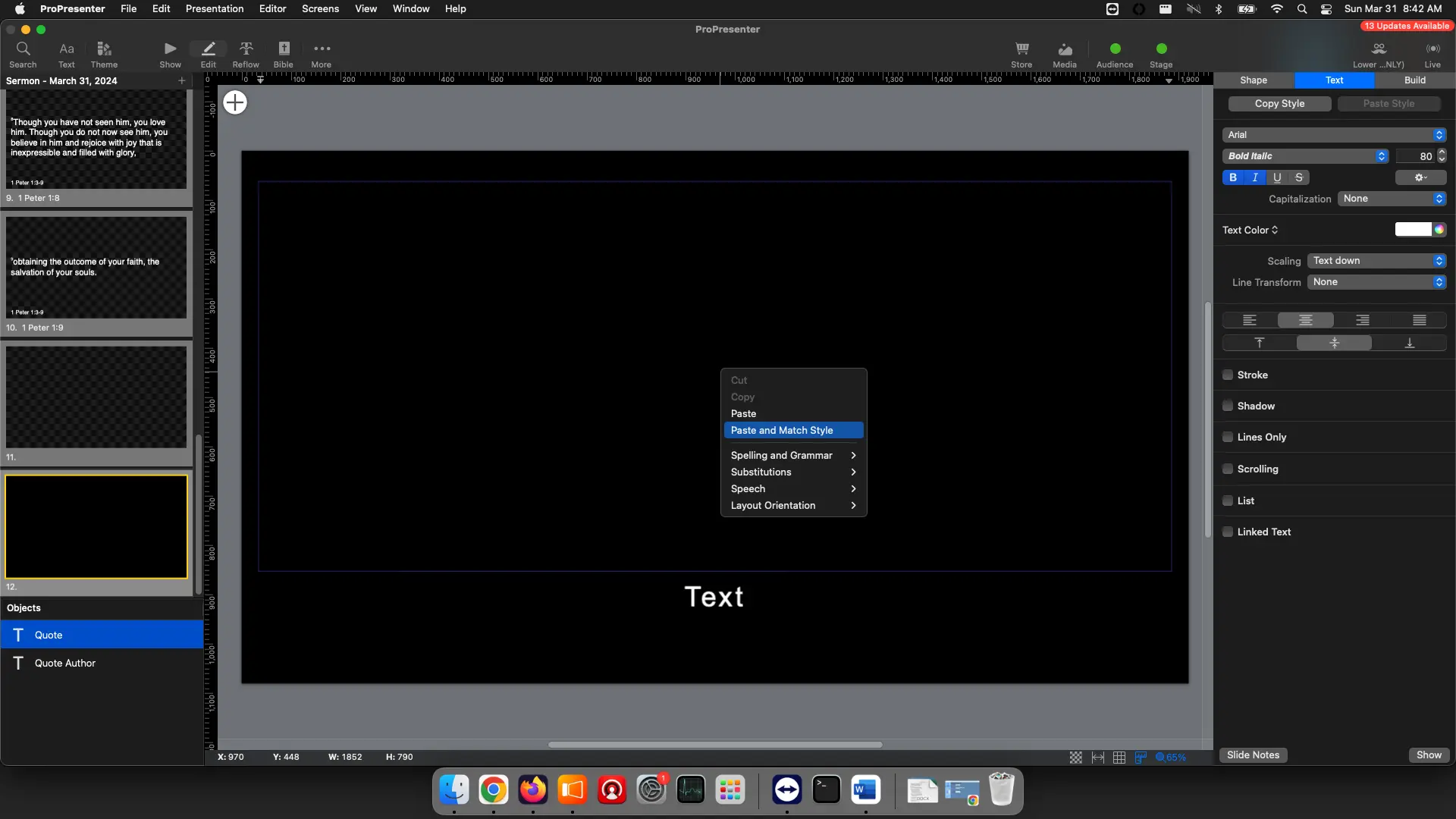 Paste and Match Style Quote