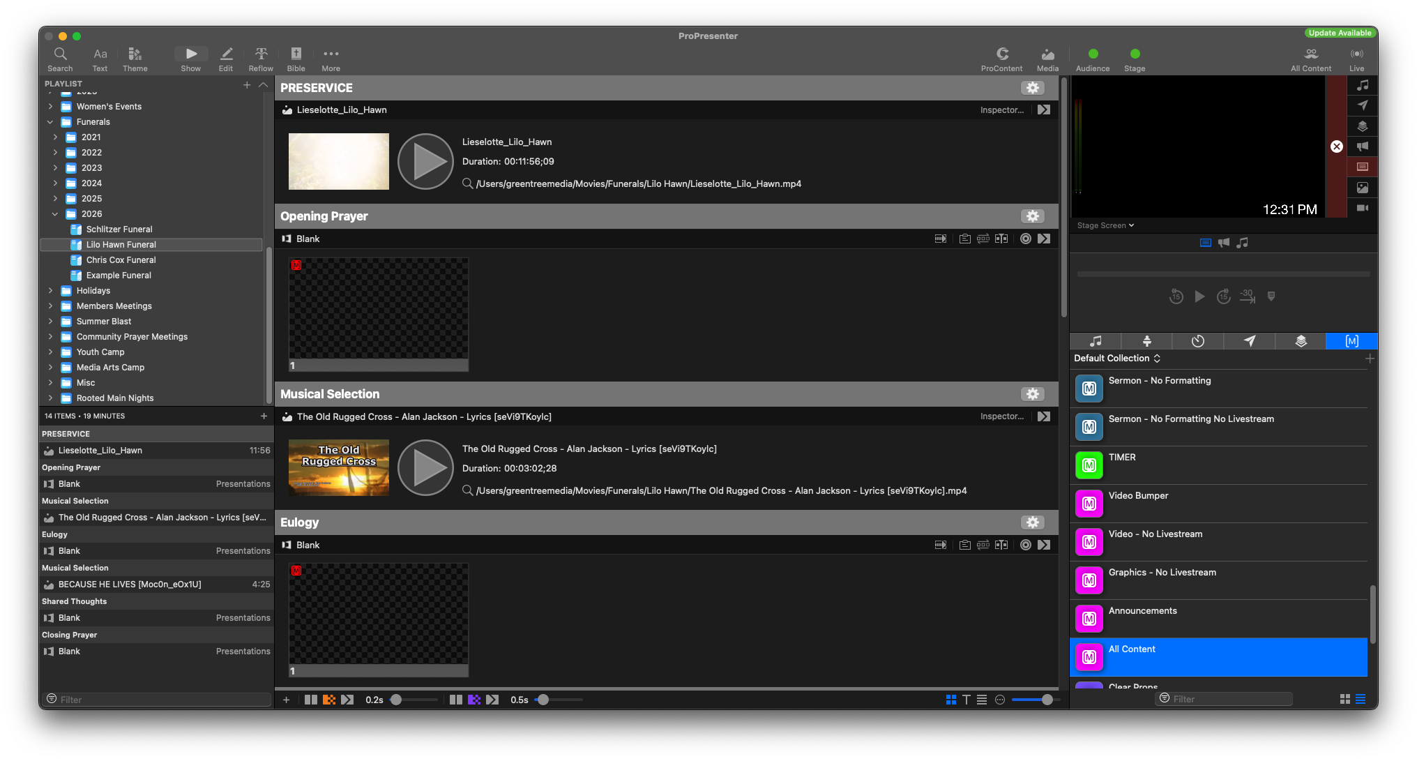 Example of complete service