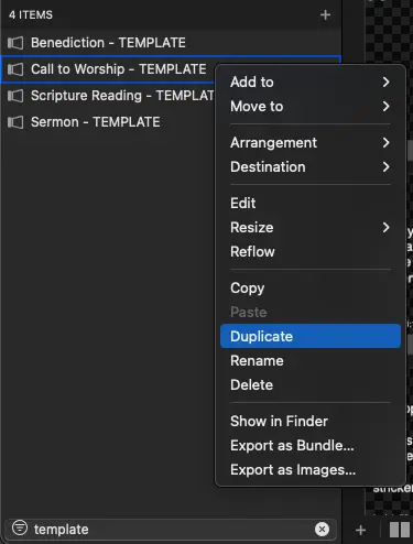 Duplicate Template