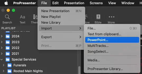 Import Powerpoint