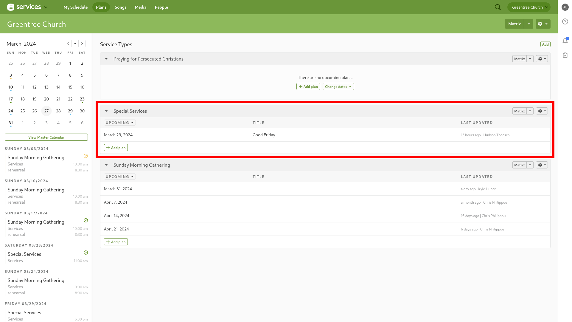 Planning Center Overview