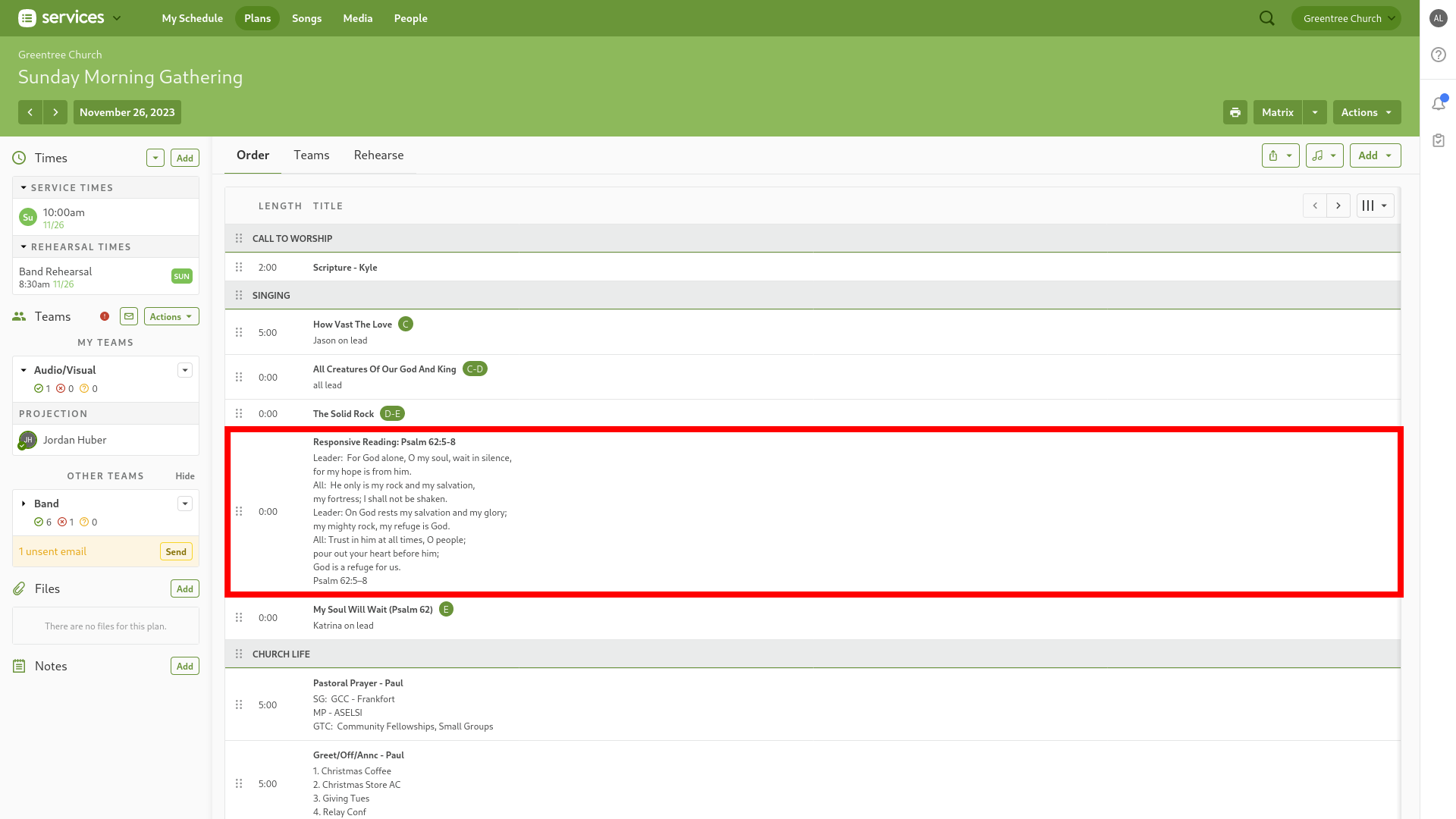 Planning Center Scripture Reading Labeled
