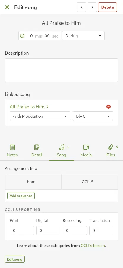 Song without CCLI info