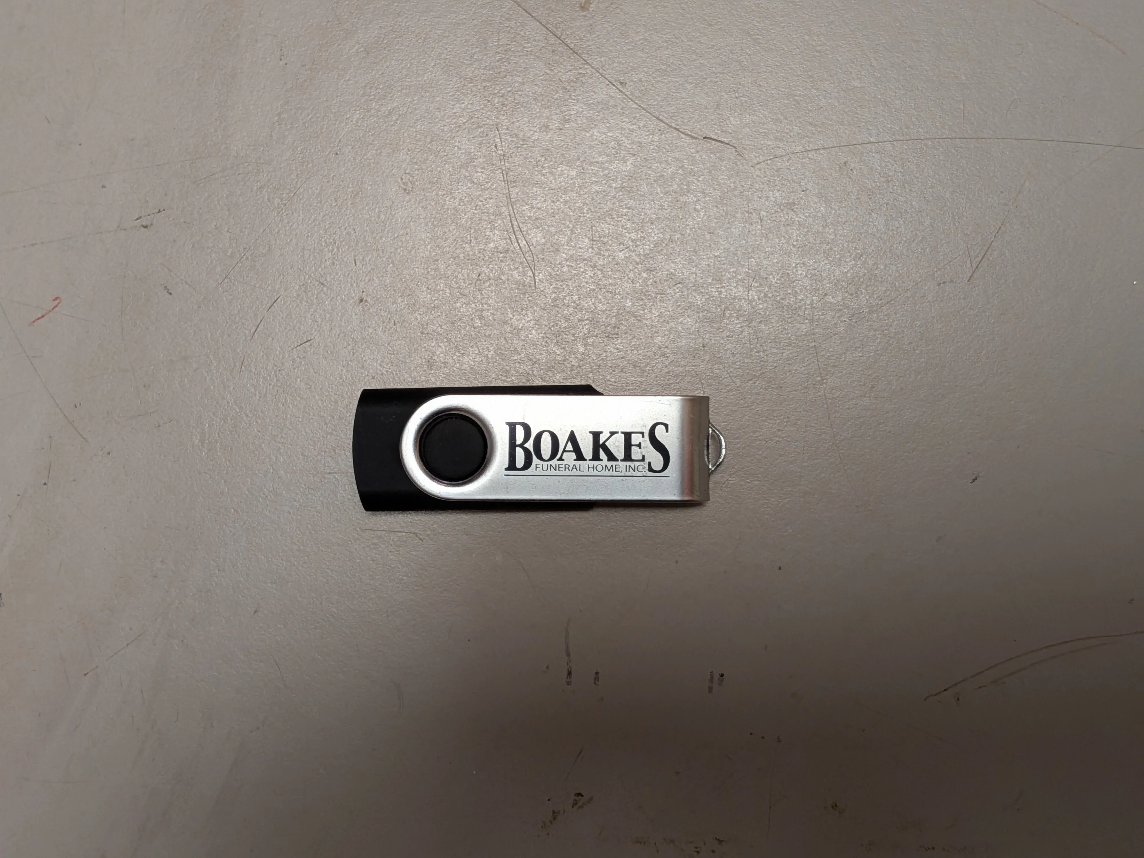 A USB flash drive provided for a funeral